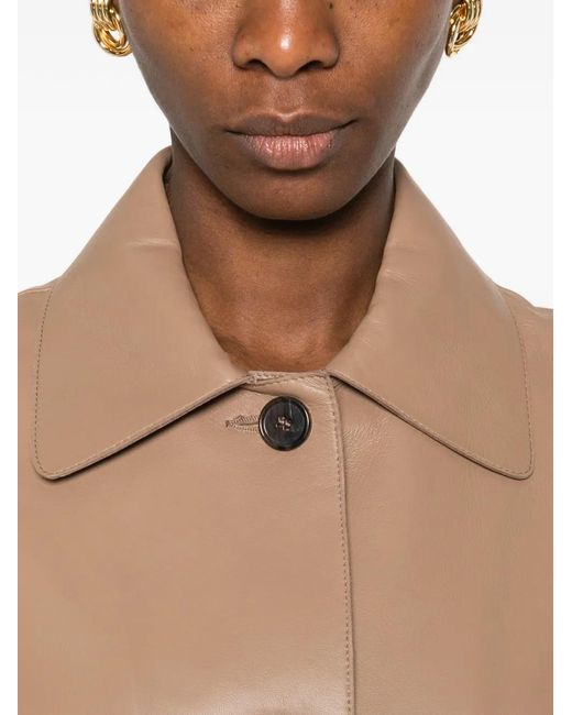 Arma Natural Emy Collar Leather Jacket