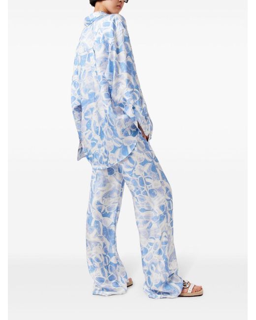 Stella McCartney Blue Sunglasses Print Pajama Trousers