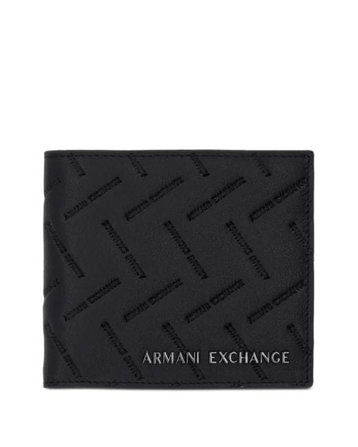 ARMANI EXCHANGE Black Logo-Debossed Wallet for men