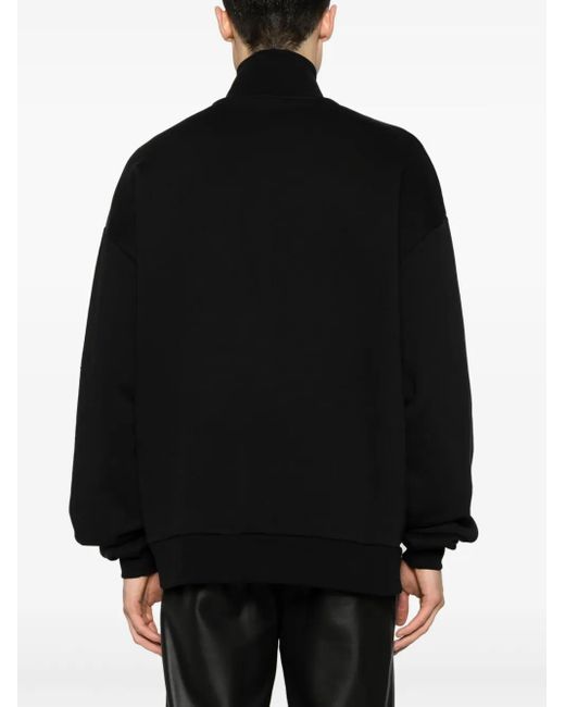 Gcds Black Half-Zip Sweatshirt for men