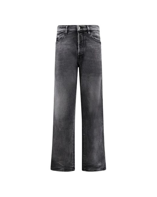 NUMERIS Gray Logo-Patch Straight-Leg Jeans for men