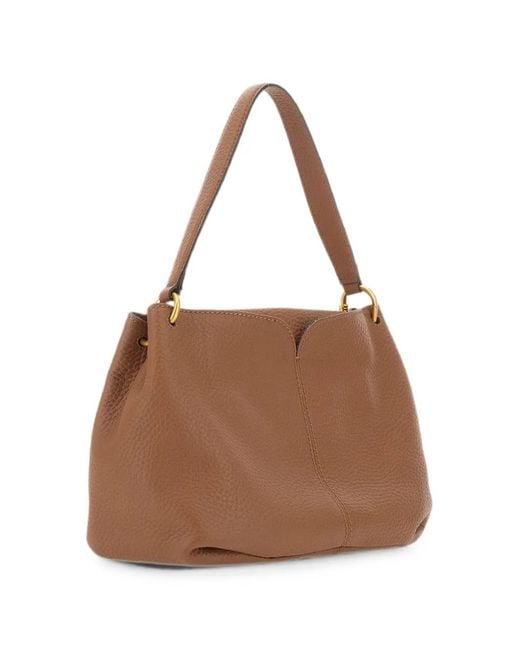 Gianni Chiarini Brown Sandra Grained Leather Shoulder Bag