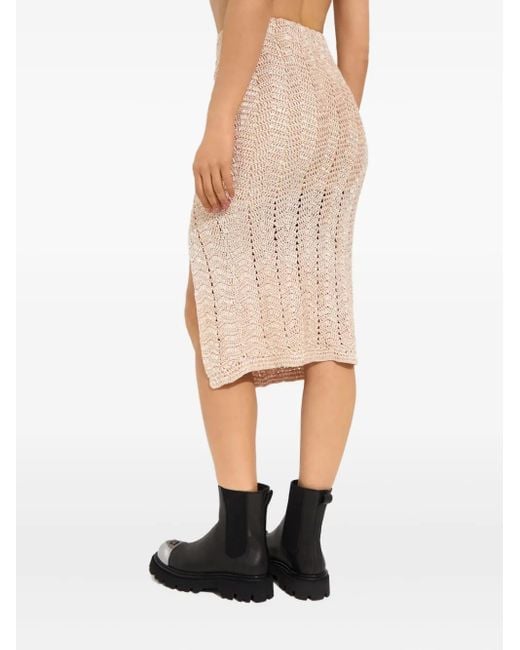 LoveShackFancy Natural Lace Midi Skirt
