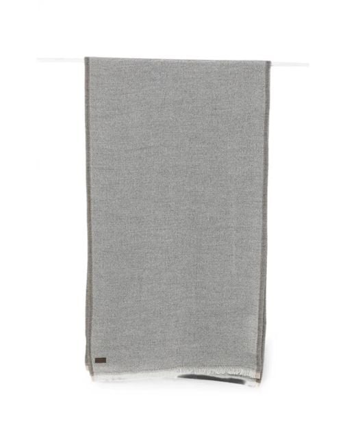 Canali Gray Frayed Scarf for men