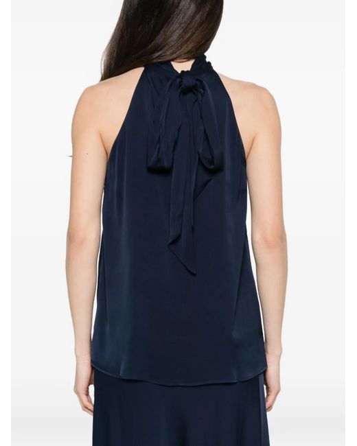 Silk95five Blue Halterneck Blouse