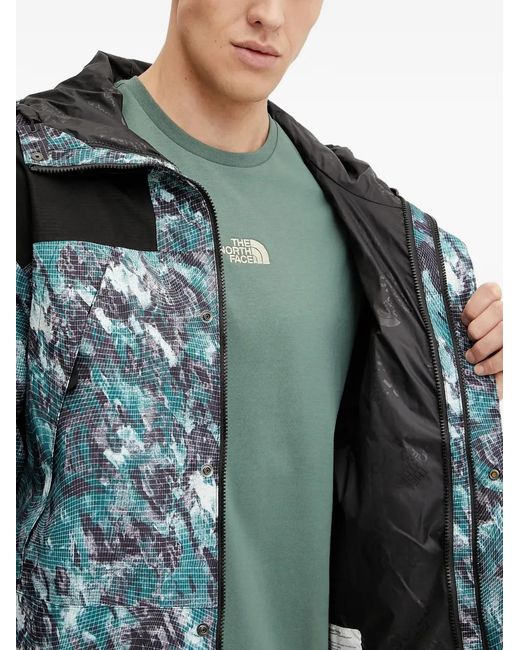 The North Face Blue Hooded Pattern Jacket for men