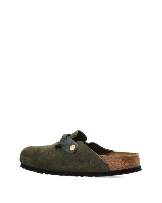 Slippers Boston Con Fibbia di Birkenstock in Green