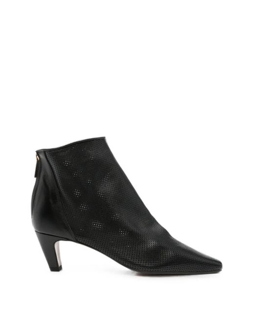 BIANCADI Black Perforated Leather Ankle Boots