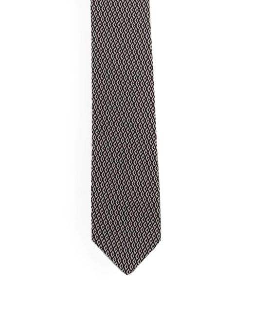 Lardini White Geometric-Pattern Tie for men
