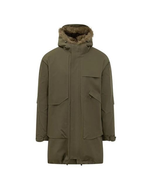 Valentini Green Faux-Fur Trim Parka for men