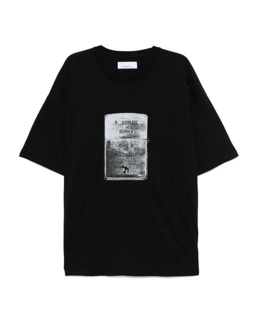 Peacemaker Oamc Black Lighter-Printed T-Shirt for men