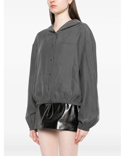 Alexander Wang Gray Buttoned Oversized Jacket