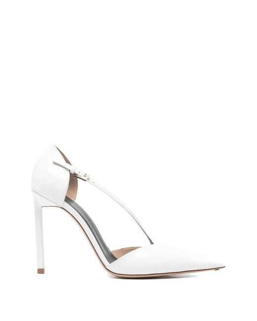 Tom Ford White Buckle-Strap Heeled Pumps