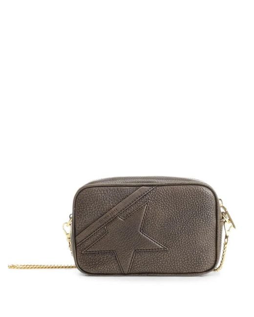 Golden Goose Deluxe Brand Gray Star Pebbled-Leather Shoulder Bag