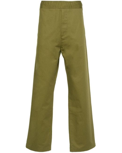 Moncler Green Cropped Tapered Trousers for men