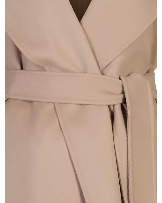 Max Mara Natural Romolo Belted Hooded Coat