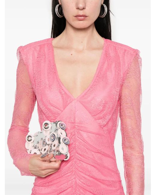 ROTATE BIRGER CHRISTENSEN Pink Lace Mini Dress