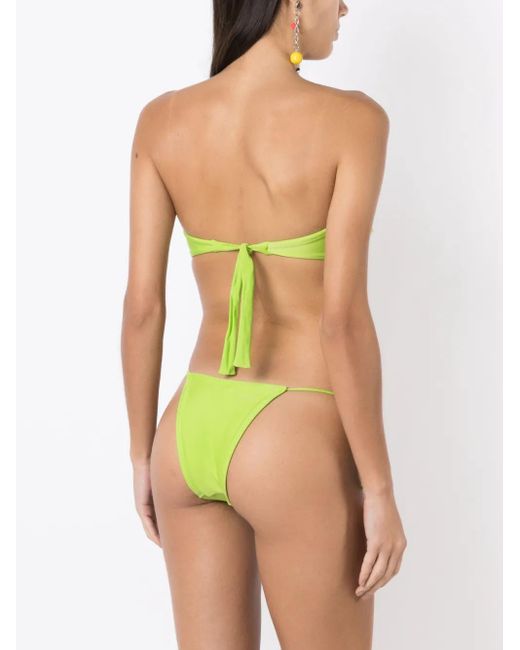 Amir Slama Green Twist-Detail Bikini Top