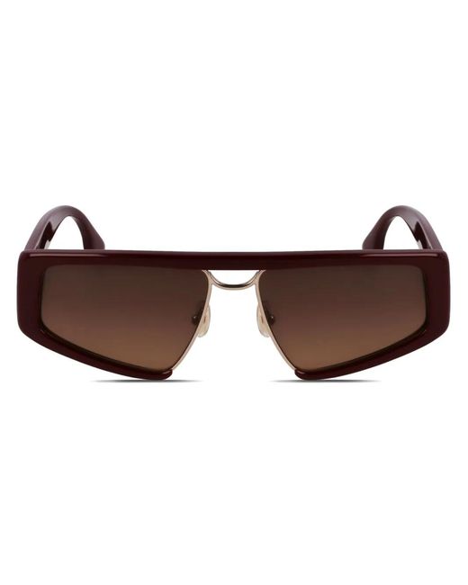 Victoria Beckham Brown Rectangle-Frame Sunglasses