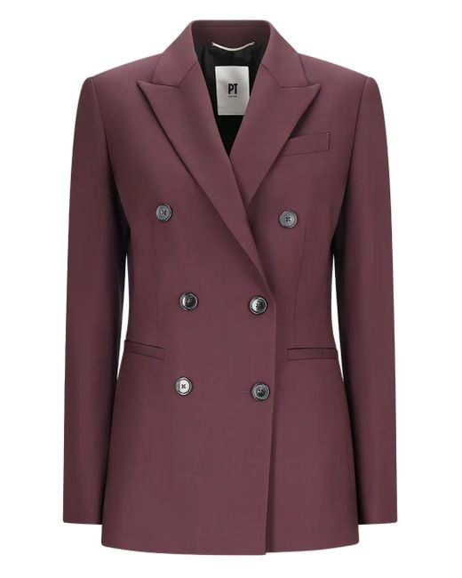 Blazer À Revers Pointus PT Torino en coloris Purple