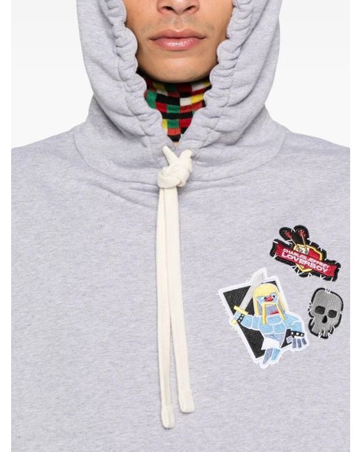 Felpa Con Cappuccio E Applicazione Barbarian di Charles Jeffrey in White