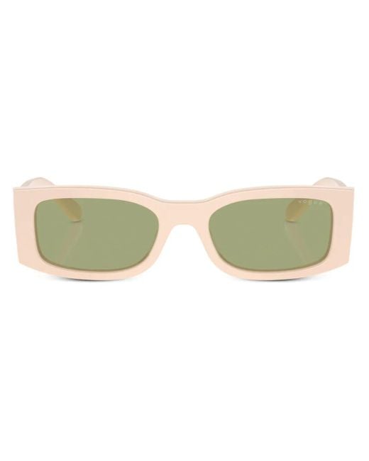 Vogue Eyewear Natural Logo-Print Rectangle-Frame Sunglasses