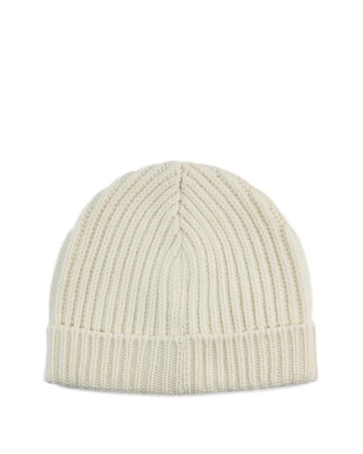 Tod's Natural Ribbed-Knit Beanie Hat