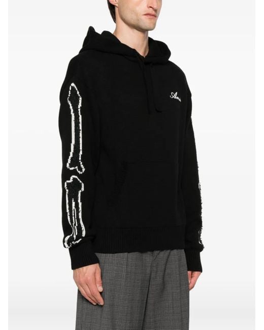 Amiri Black Bone-Print Hoodie for men