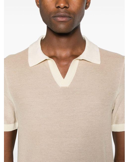 Boss Natural Tempio Honeycomb-knit Polo Shirt for men
