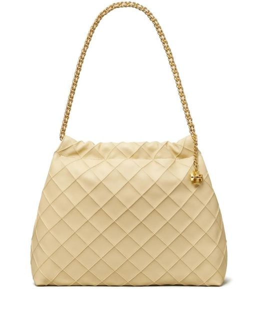Tory Burch Natural Fleming Hobo Bag