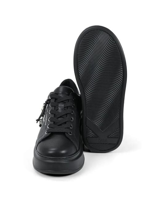Karl Lagerfeld Black Baskets Anakapri Ikon À Breloque Et Plateforme