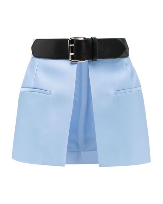 Dice Kayek Blue High-waisted Peplum Belt Skirt