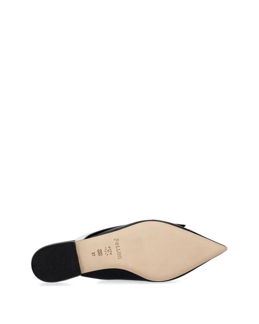 Pollini White Pointed-Toe Leather Mules