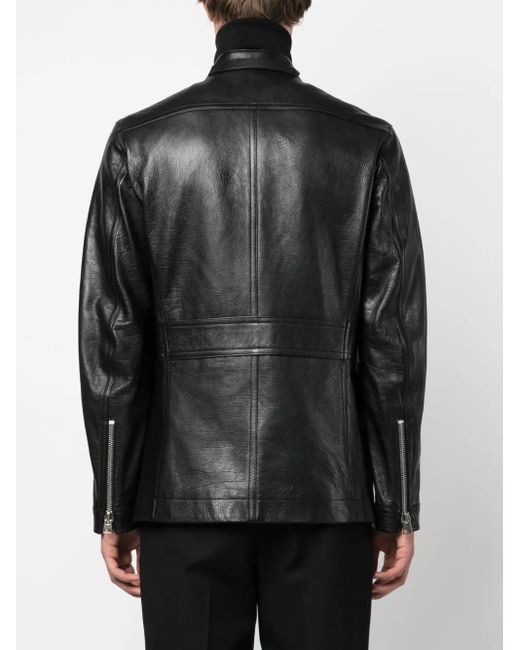 Tom Ford Black Zip-Up Leather Jacket for men