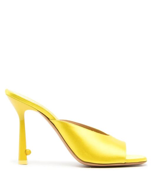 Off-White c/o Virgil Abloh Yellow 100Mm Pop Lollipop Satin Sandals