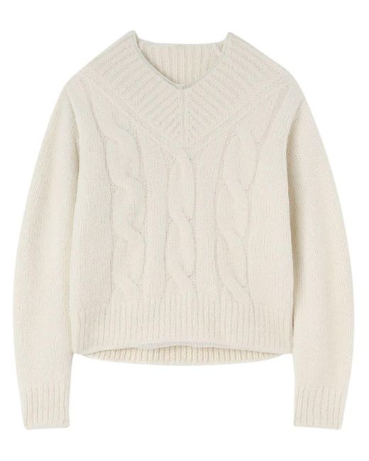 Jil Sander White V-Neck Jumper for men