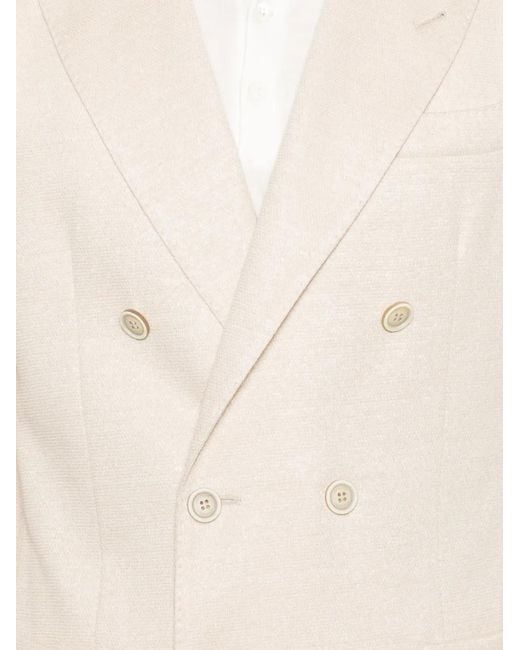 Eleventy White Double-Breasted Blazer for men