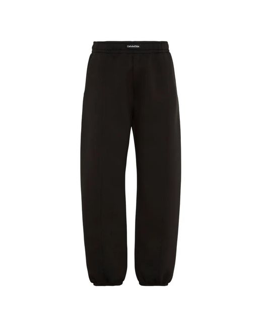 Calvin Klein Black Logo-Patch Relaxed-Fit Track Pants