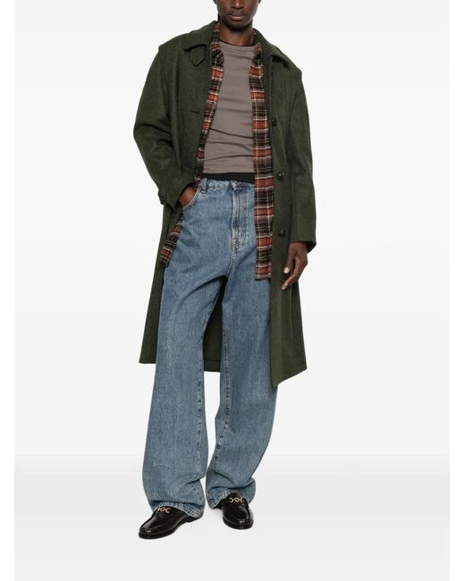 Schneiders Green Button-Up Wool Coat