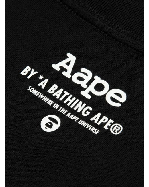 Aape By A Bathing Ape Black Graphic-Print T-Shirt for men