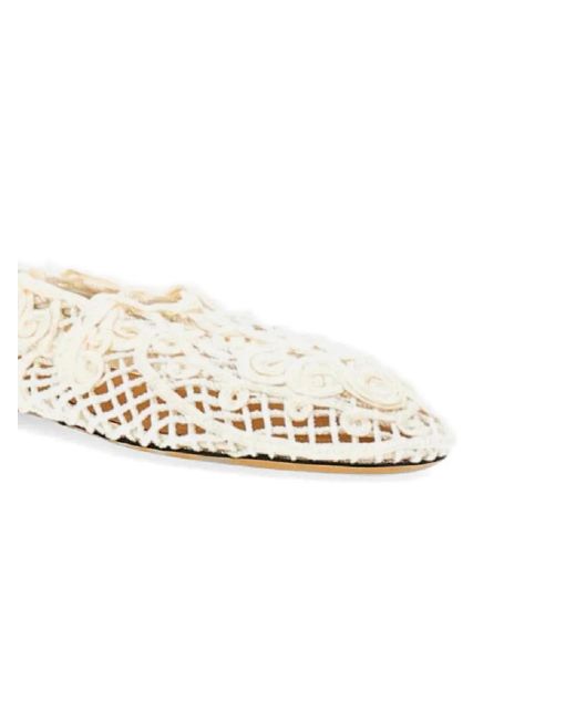 Odissi White Flower Ballet Shoes