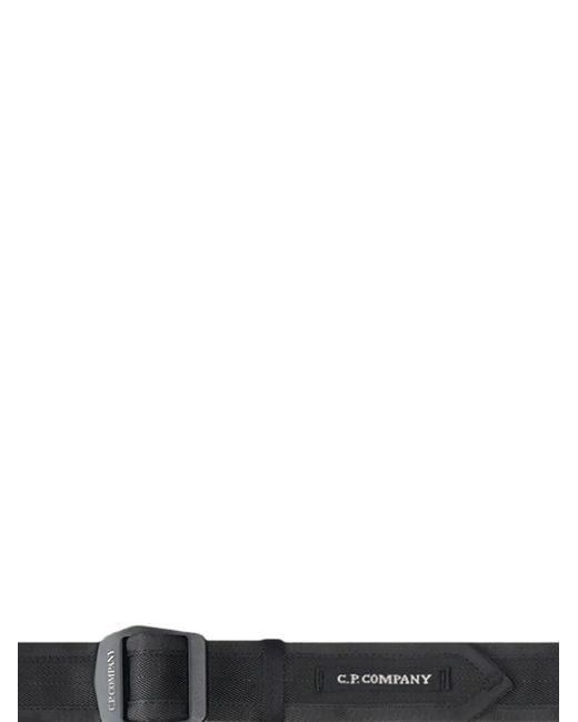 C P Company White Logo-Patch Webbing Belt for men