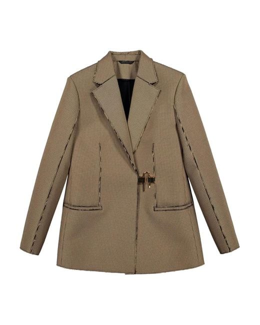 Givenchy Blazer Met U-Slot in het Natural