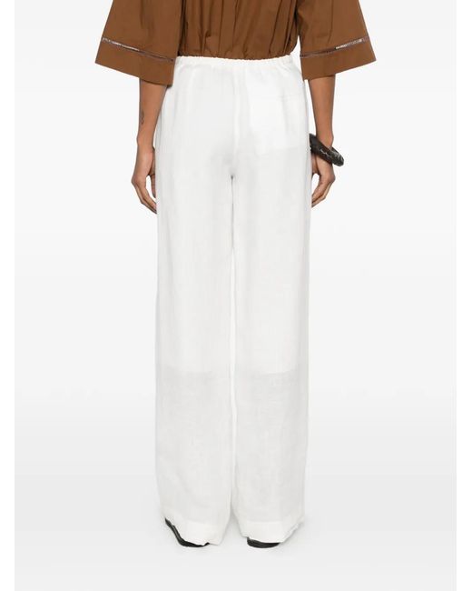 Forte_forte White Elasticated-Waistband Palazzo Pants