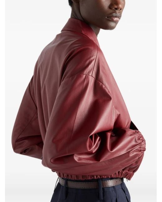 Prada Red Nappa Leather Jacket
