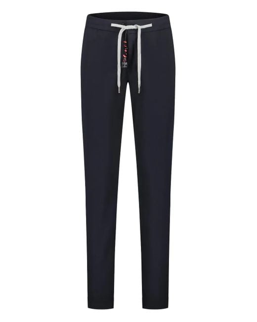 Marco Pescarolo Blue Drawstring-Waist Trousers for men