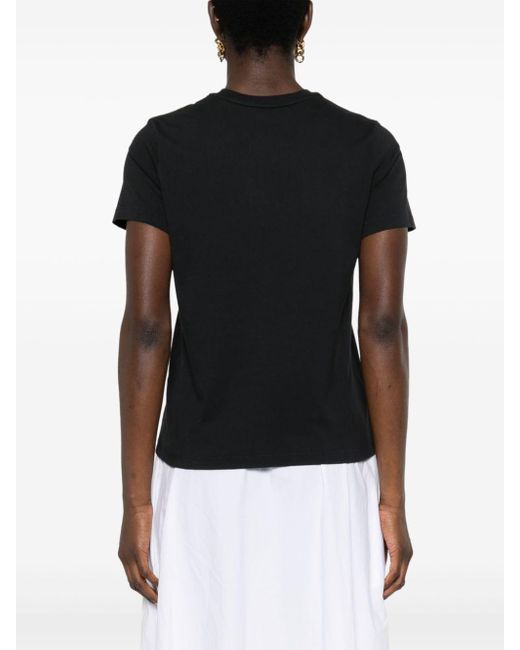 T-shirt en coton à logo brodé Moncler en coloris Black