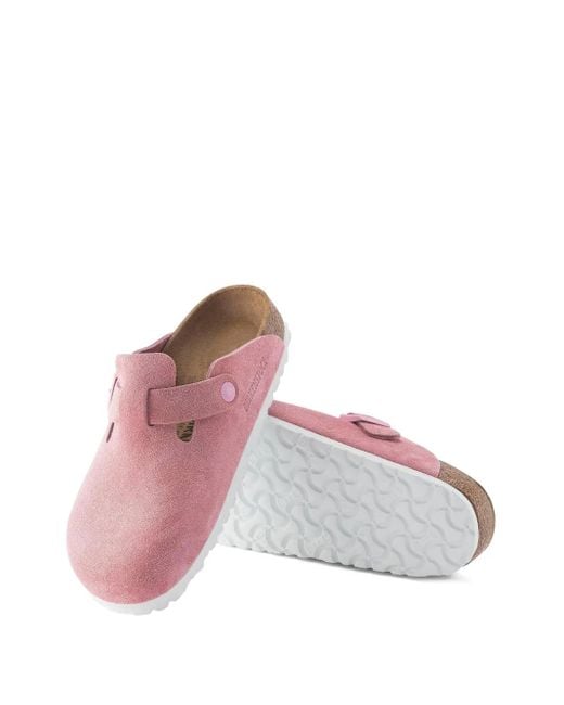 Mules Boston de ante con hebilla Birkenstock de hombre de color Pink