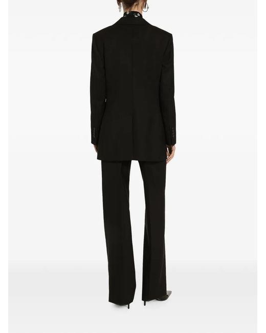 Dolce & Gabbana Black Flared Virgin-Wool Trousers