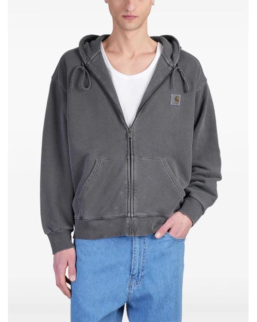 Carhartt Gray Medium Cotton Hoodie With Logo for men